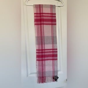 Phenix Pink and Gray Cashmere Checkered Scarf